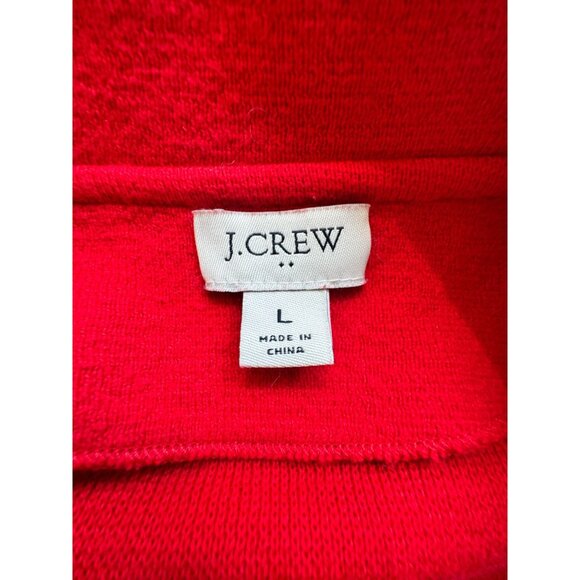 J.Crew Factory Red Cotton Sweater Blazer Size L 100% Cotton - Picture 2 of 7